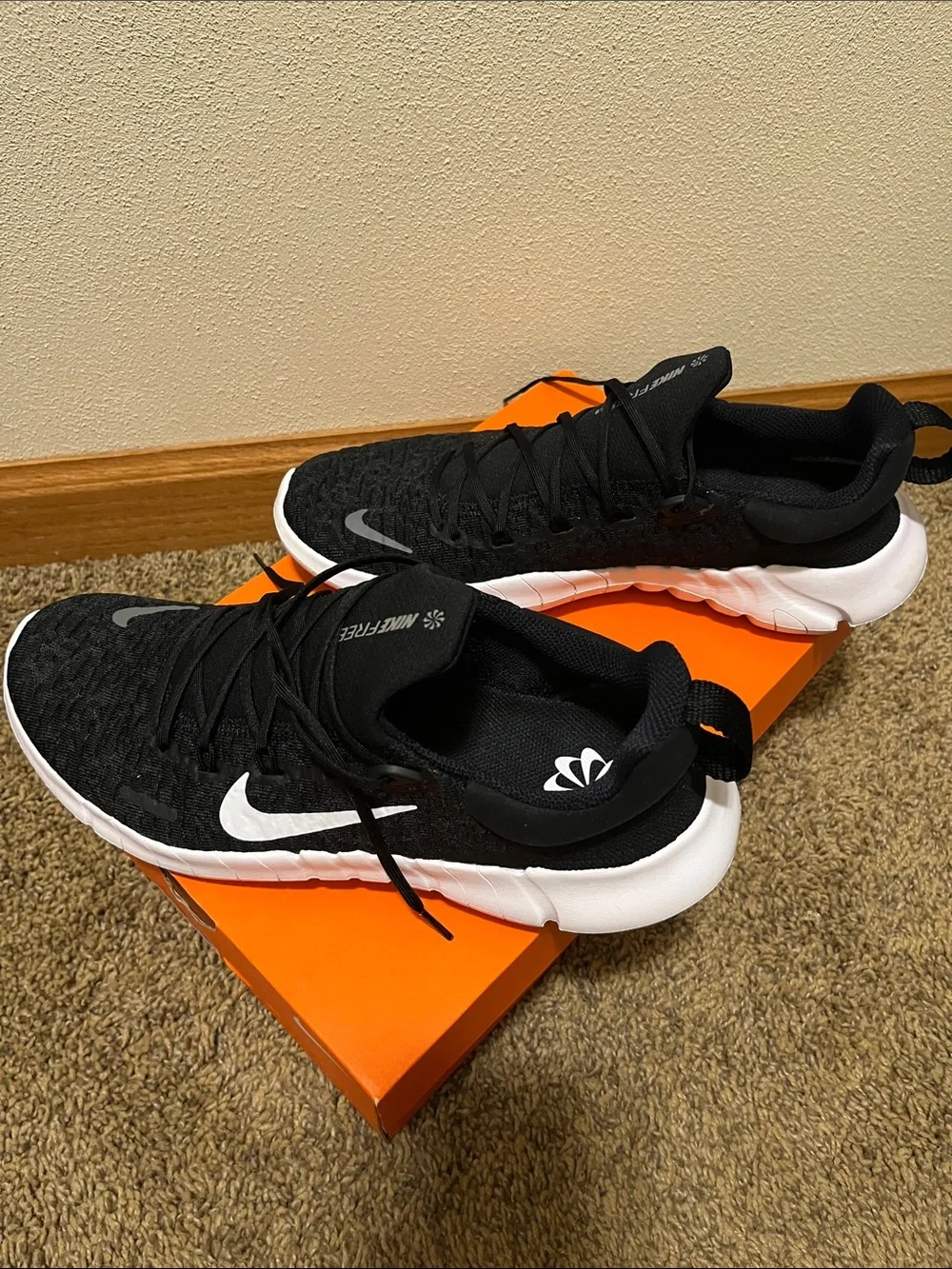 Nike Black and White Knit Training Sneakers